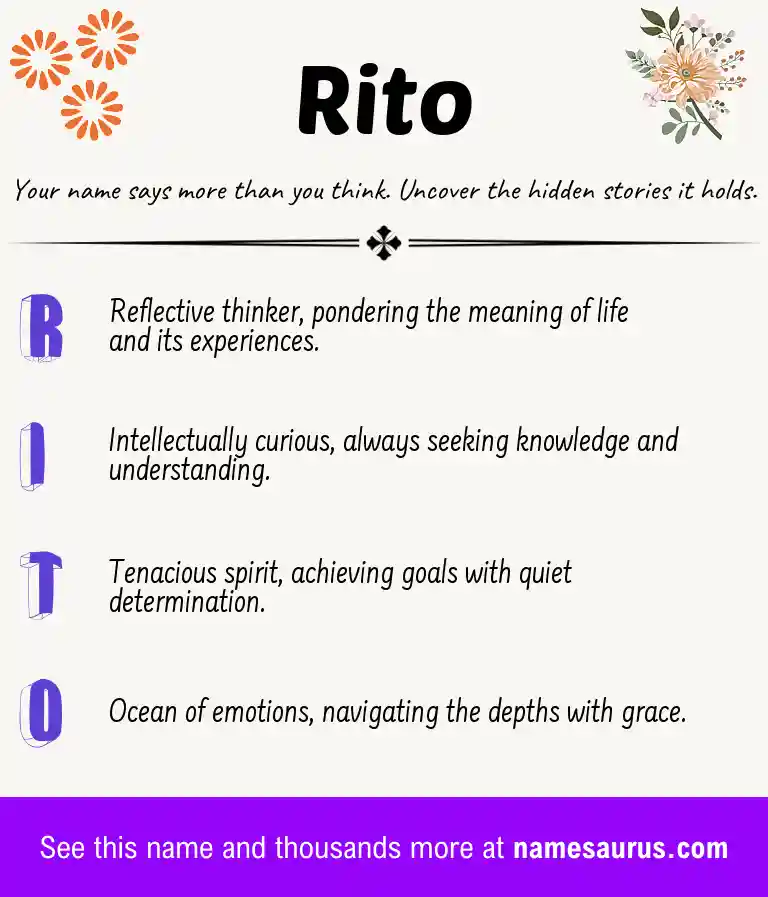 Acrostic poem about Rito.