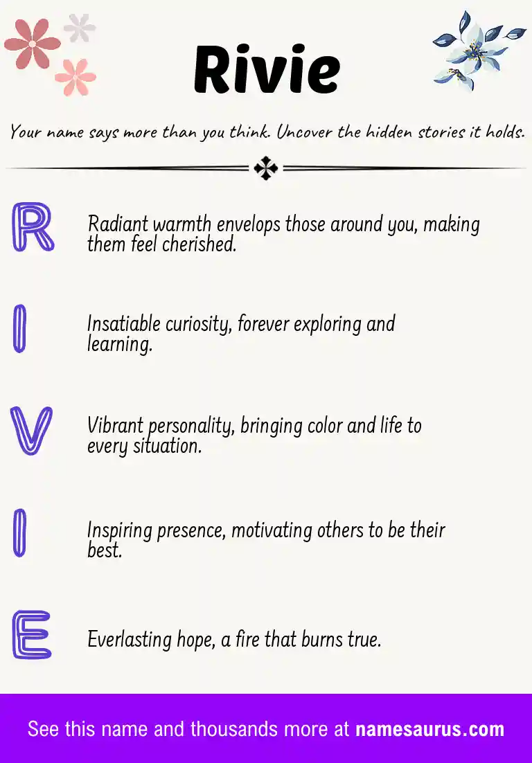 Acrostic poem about Rivie.
