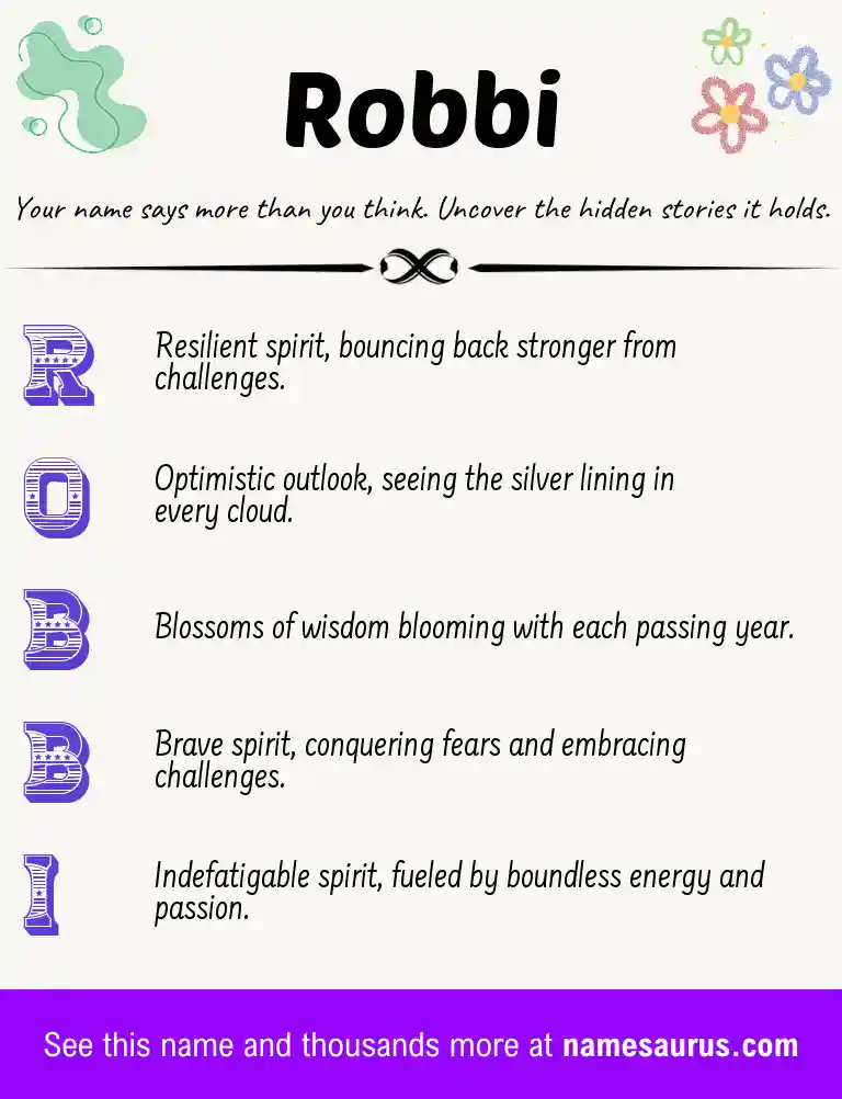 Acrostic poem about Robbi.