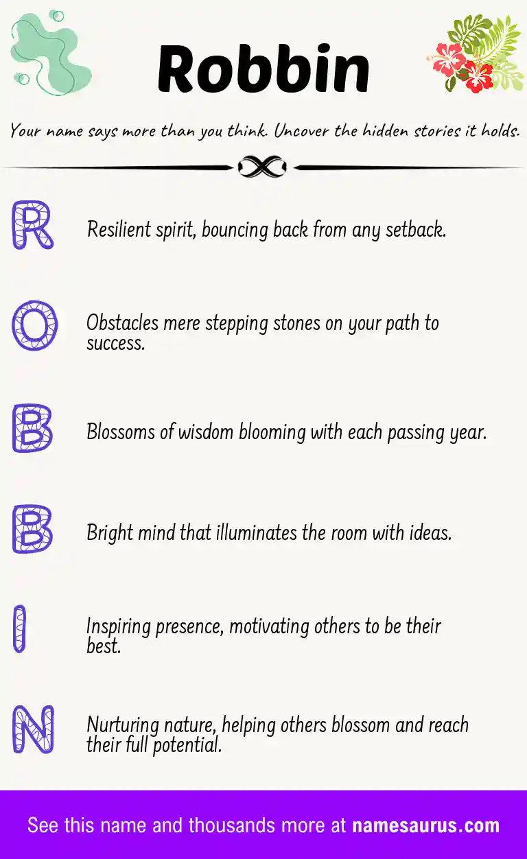 Acrostic poem about Robbin.