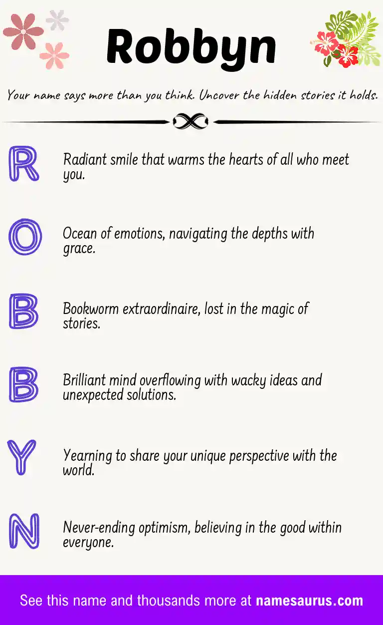 Acrostic poem about Robbyn.
