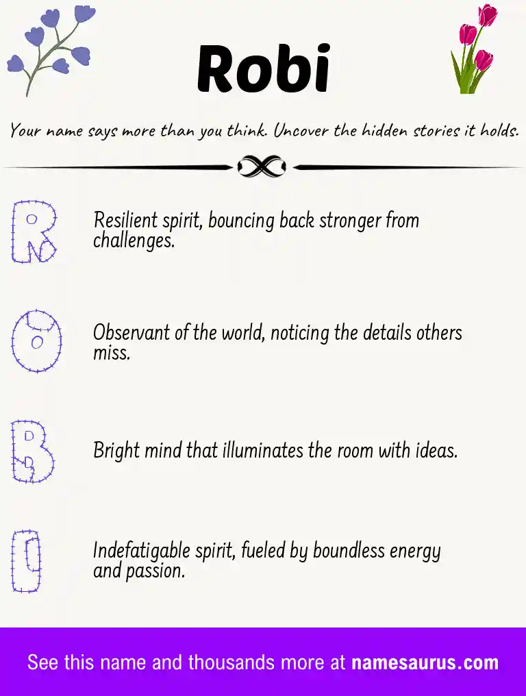 Acrostic poem about Robi.