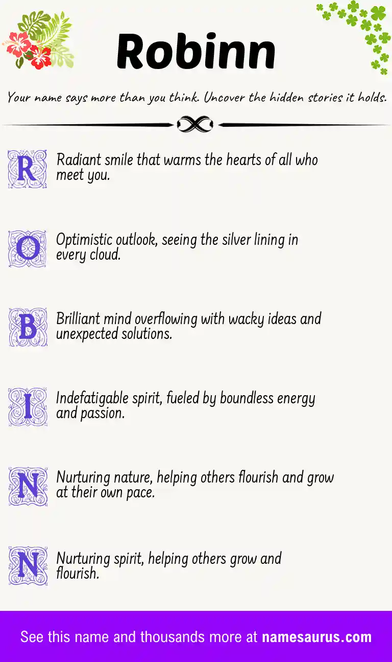Acrostic poem about Robinn.