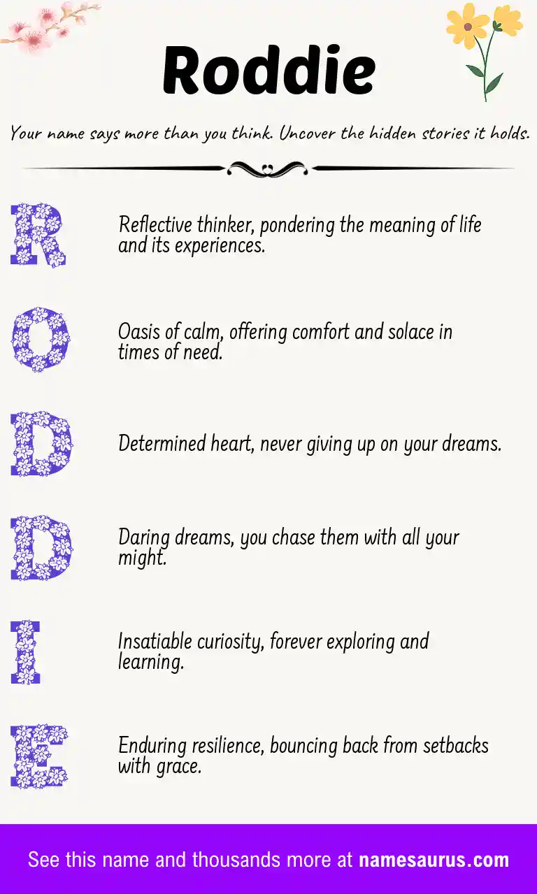 Acrostic poem about Roddie.