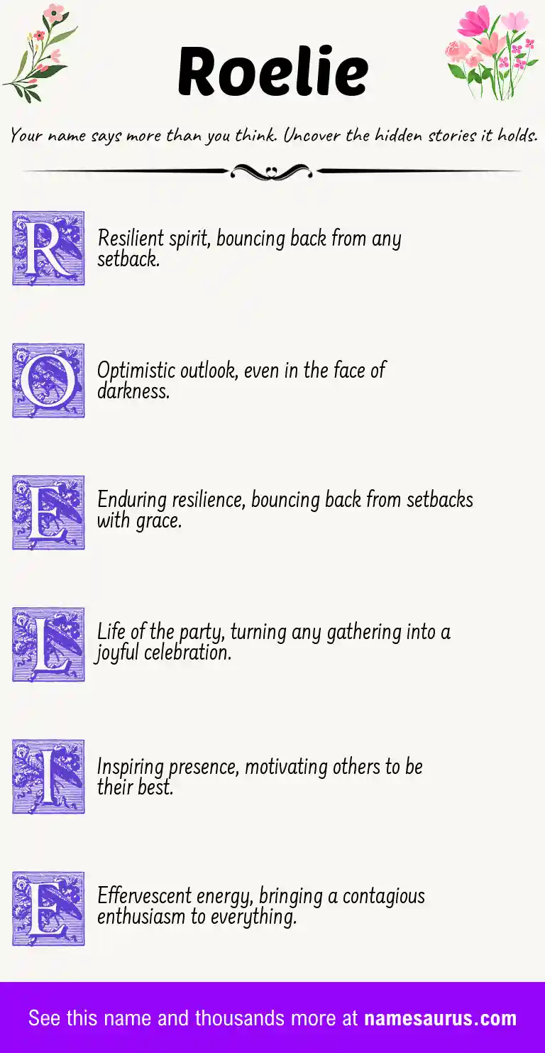 Acrostic poem about Roelie.