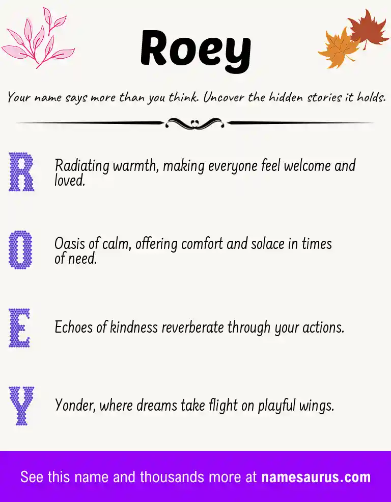 Acrostic poem about Roey.