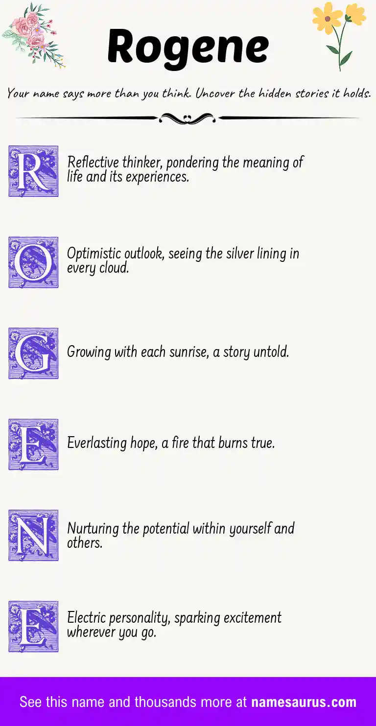 Acrostic poem about Rogene.