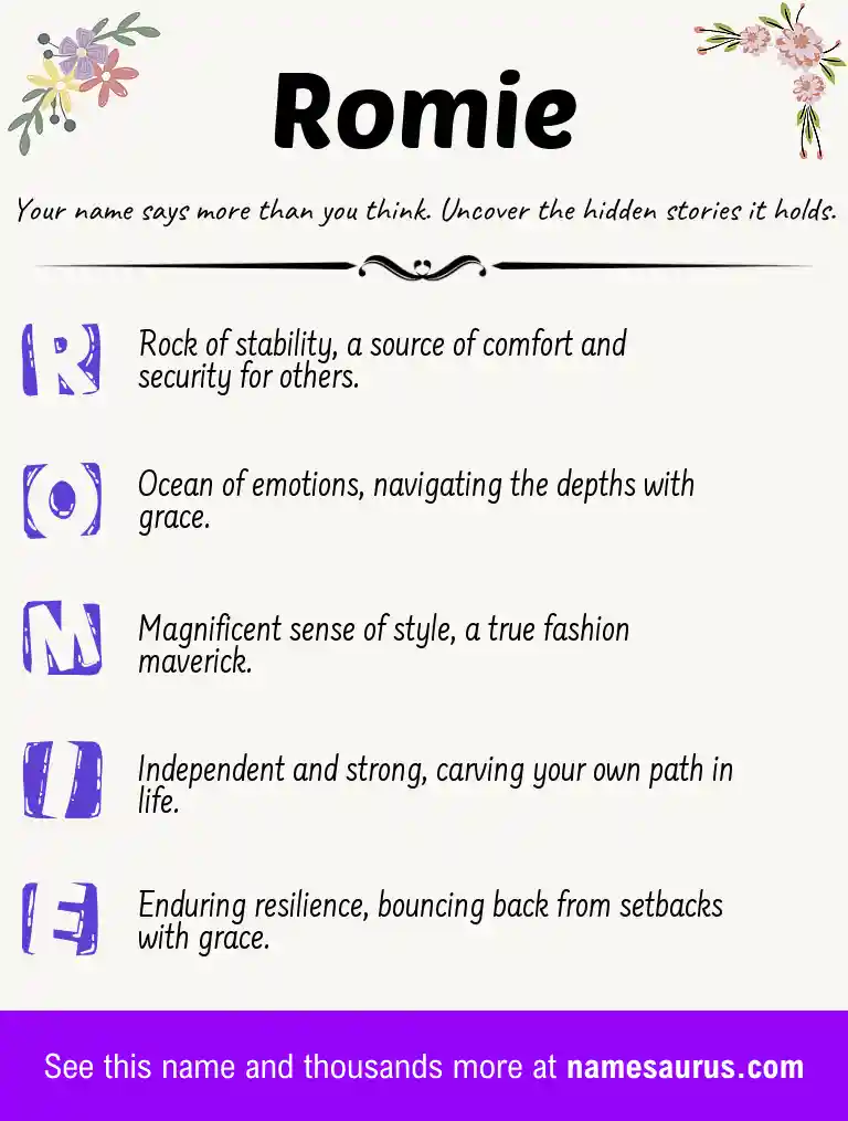 Acrostic poem about Romie.