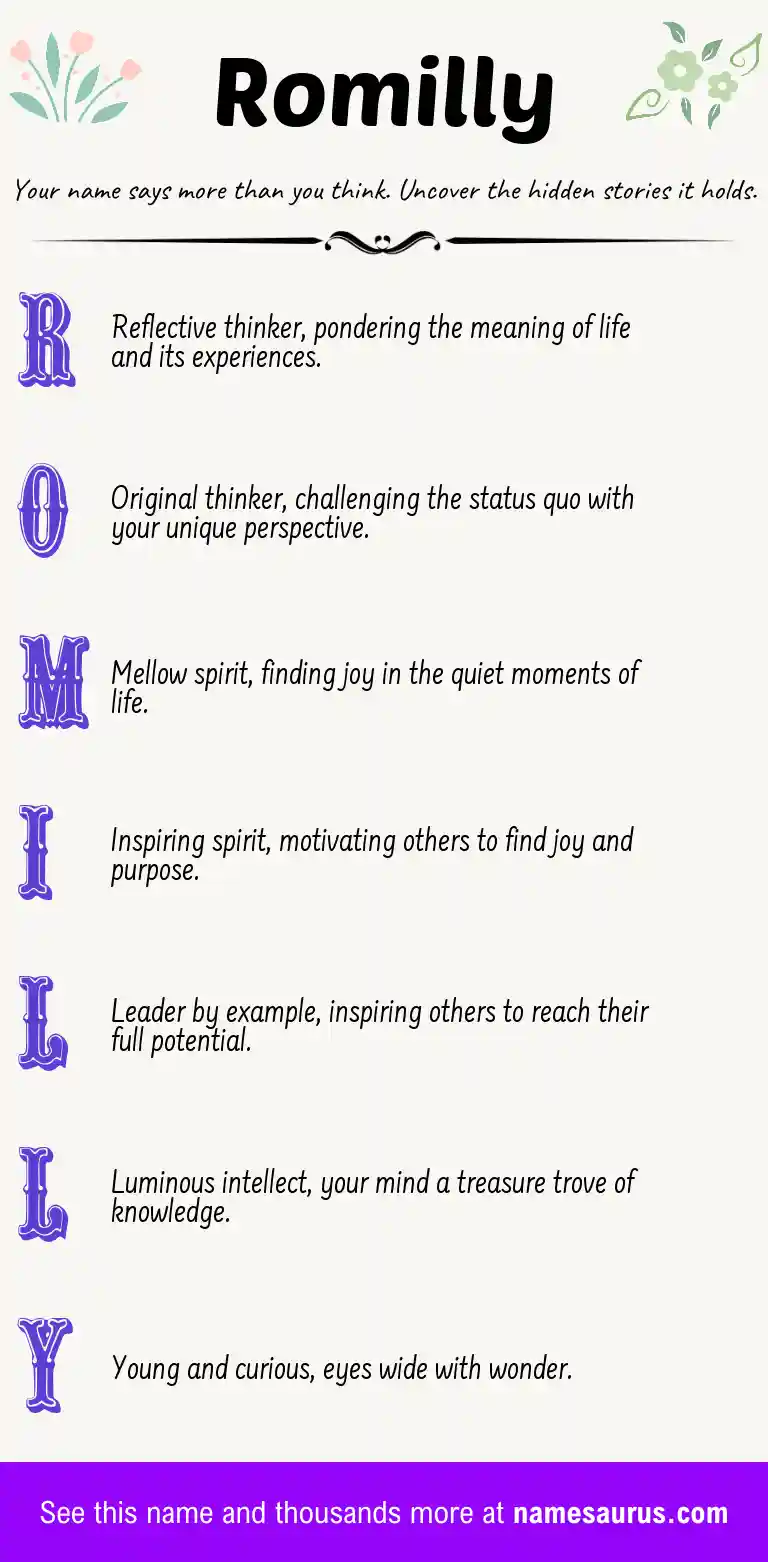 Acrostic poem about Romilly.