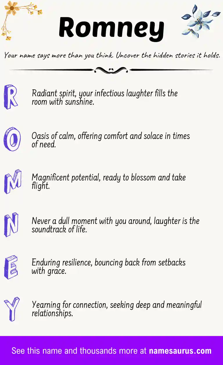 Acrostic poem about Romney.