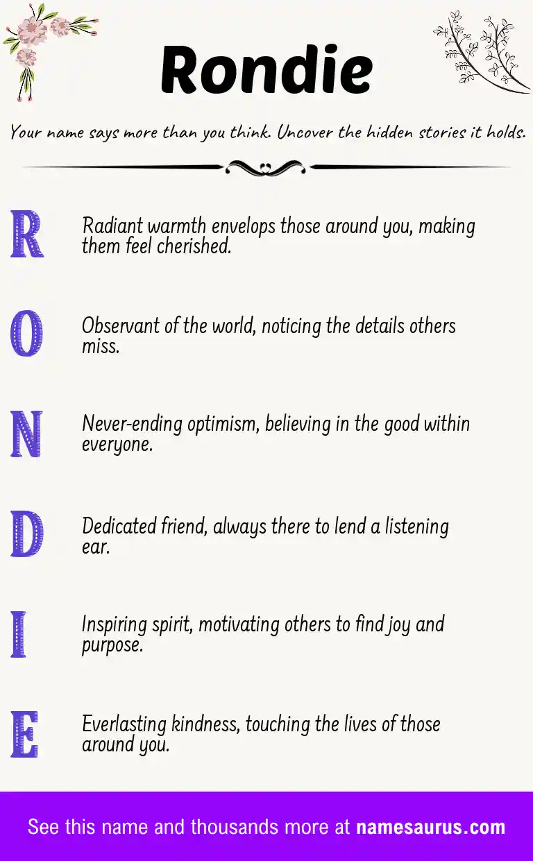 Acrostic poem about Rondie.