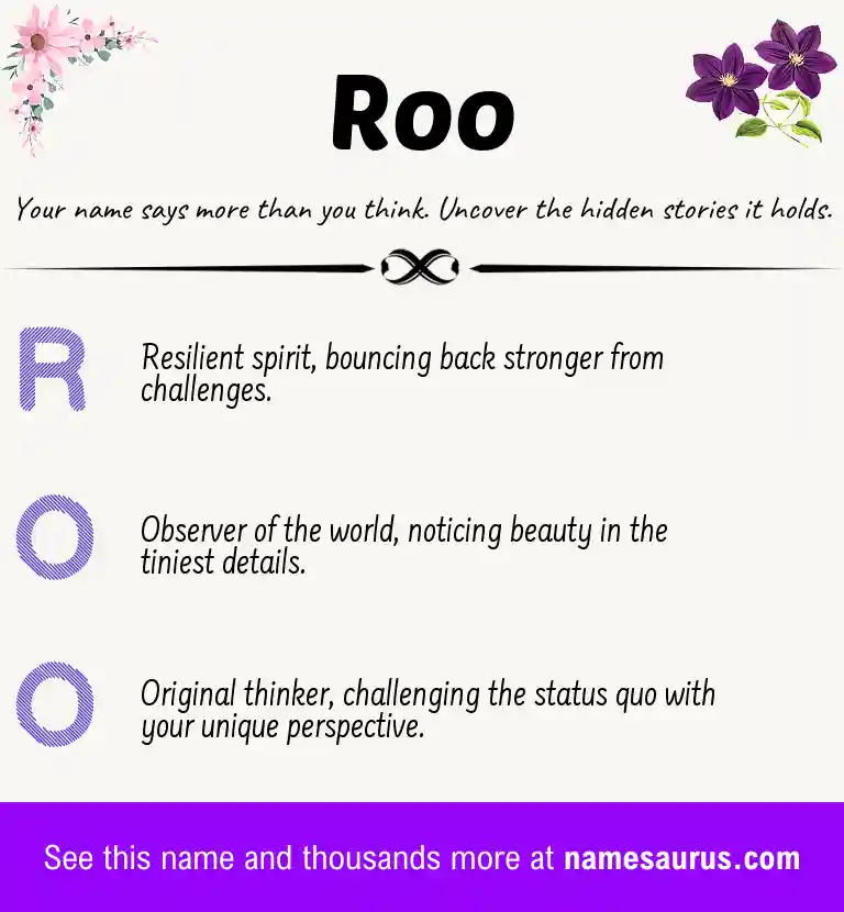Acrostic poem about Roo.