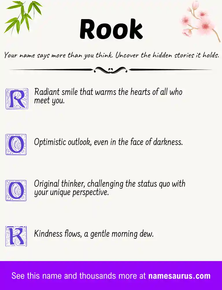 Acrostic poem about Rook.