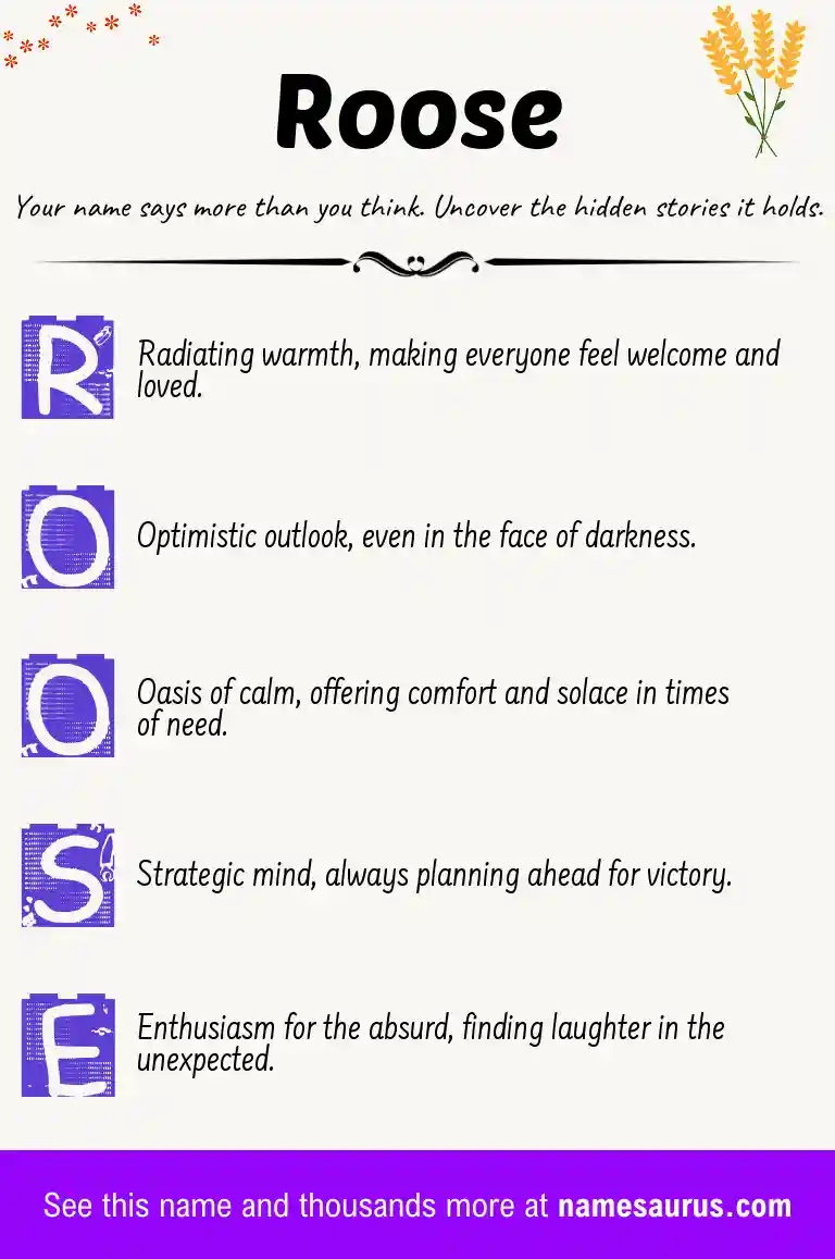 Acrostic poem about Roose.