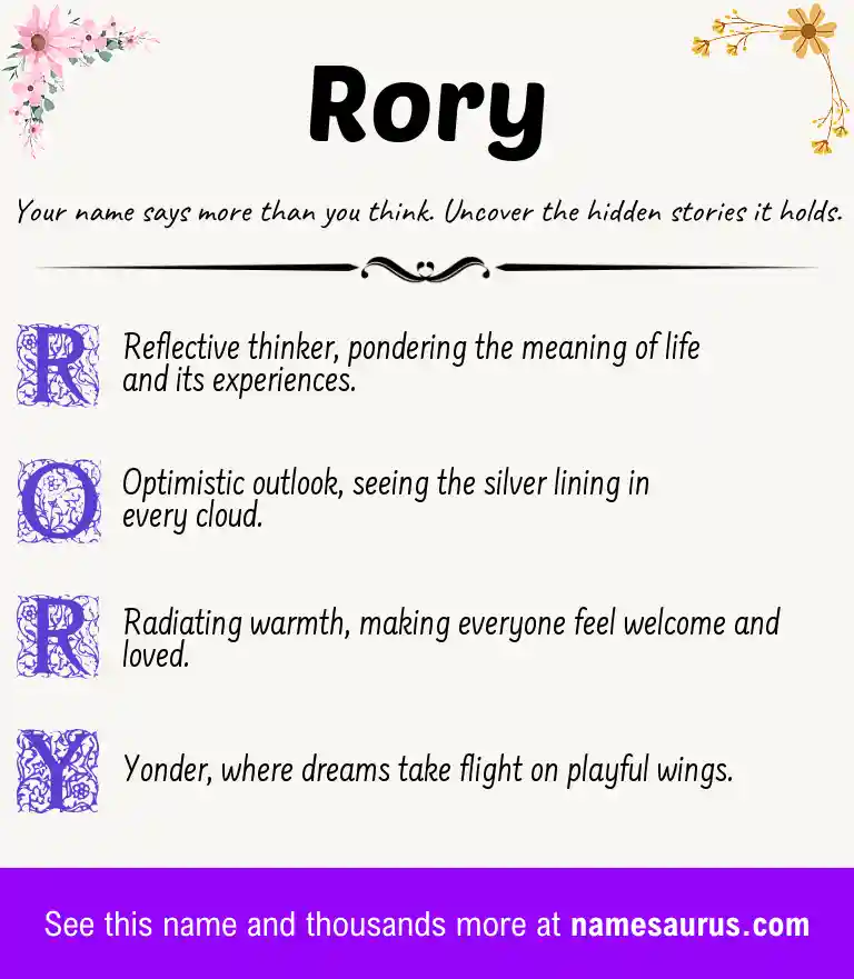 Acrostic poem about Rory.