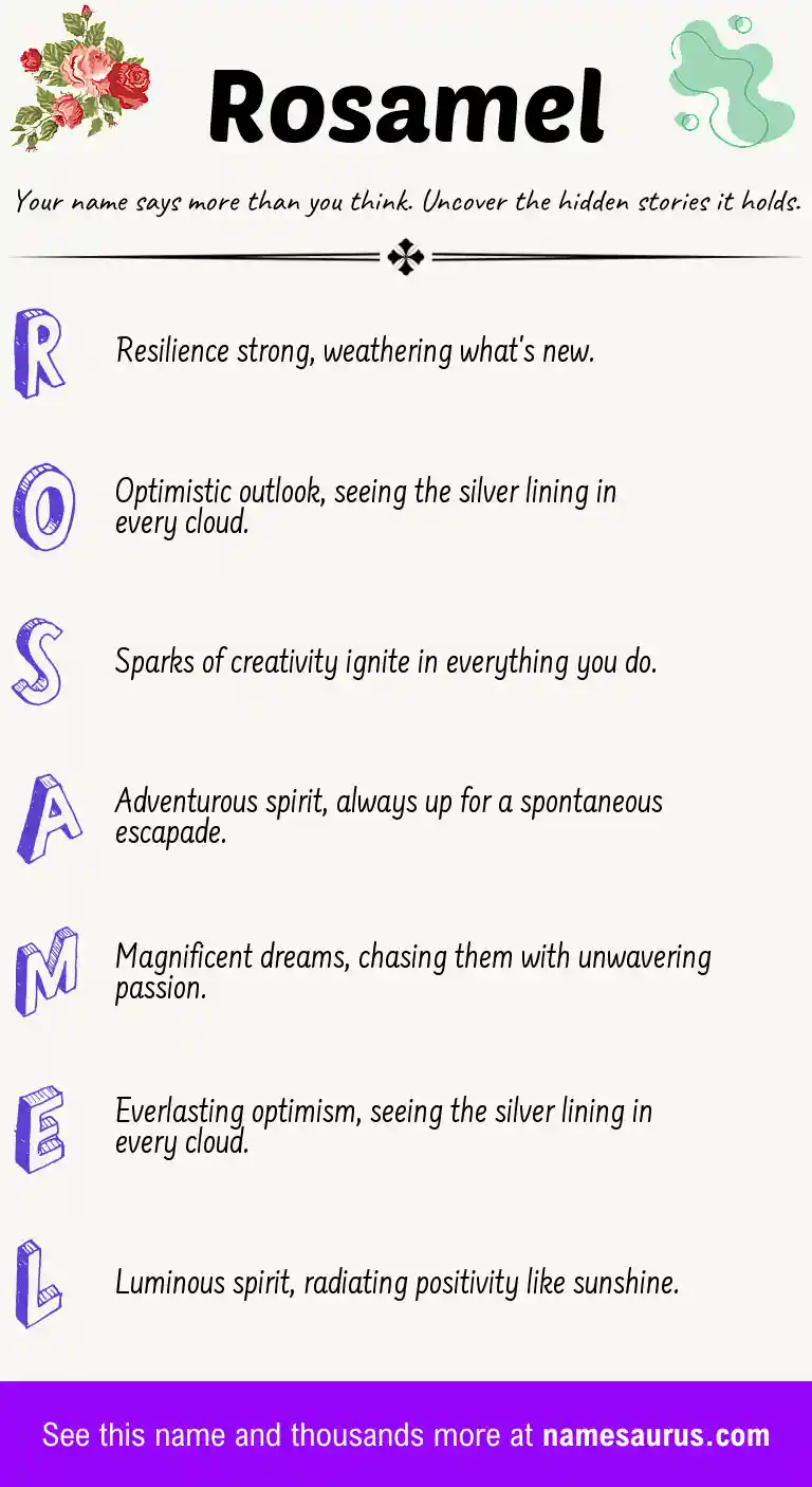 Acrostic poem about Rosamel.