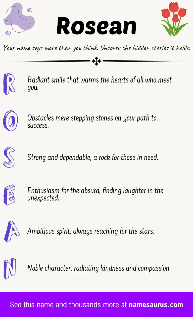 Acrostic poem about Rosean.