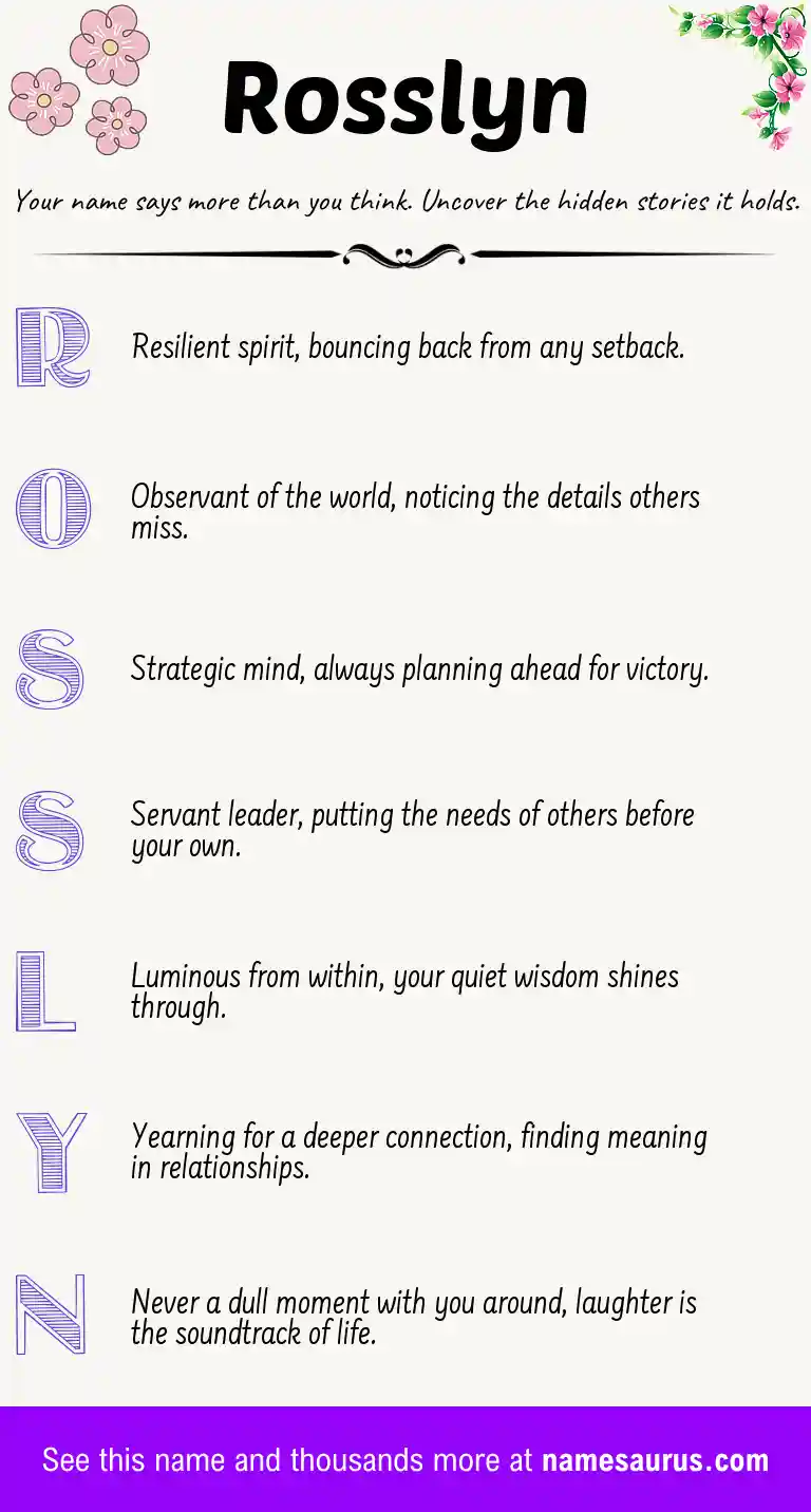 Acrostic poem about Rosslyn.