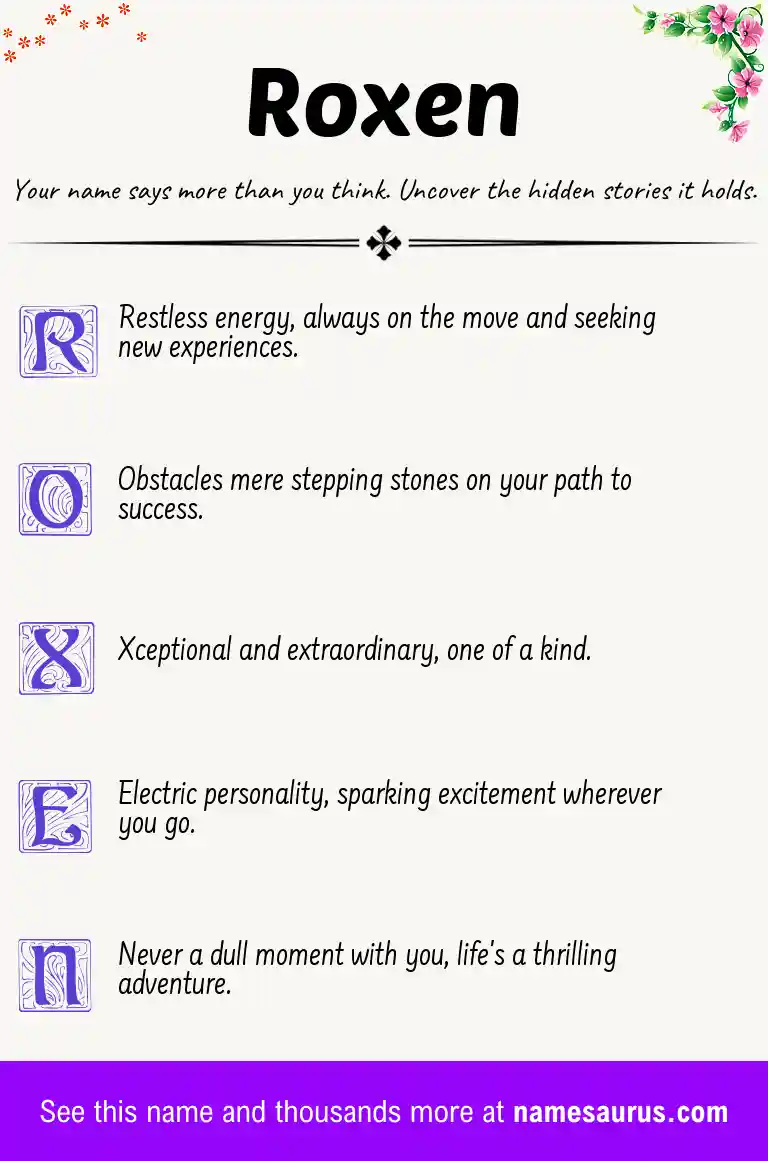 Acrostic poem about Roxen.