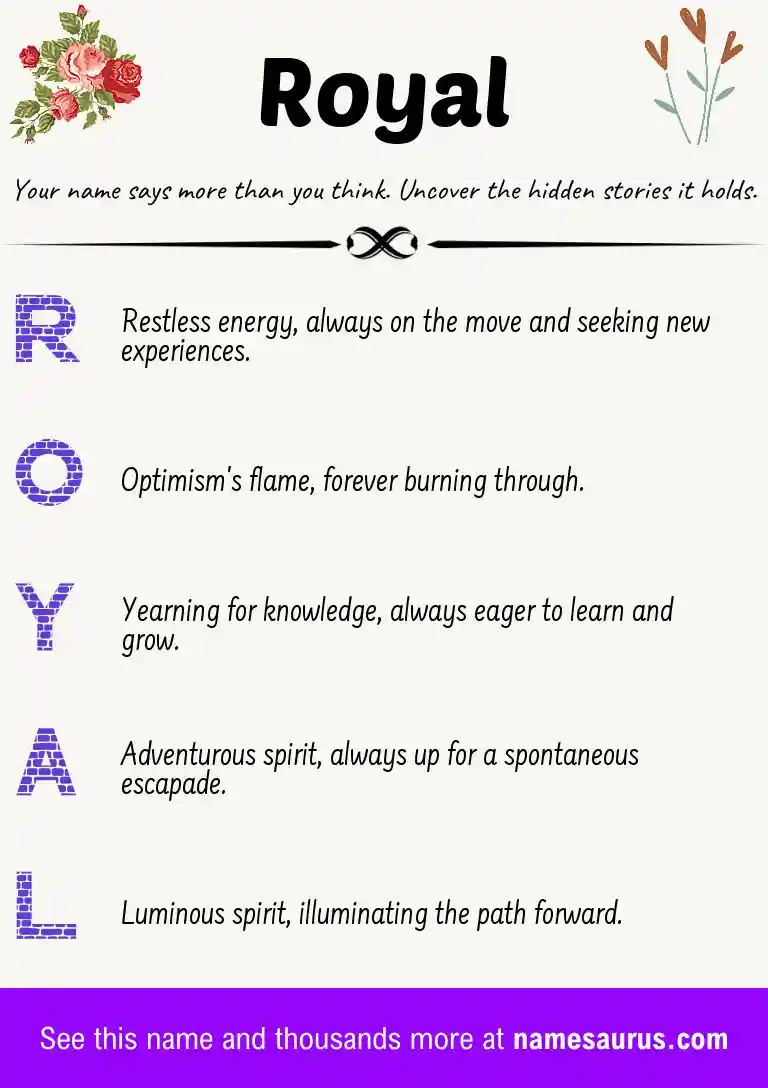 Acrostic poem about Royal.