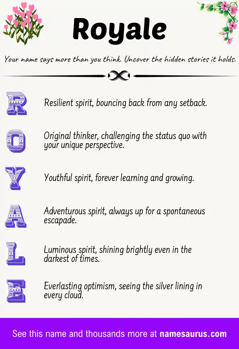 Acrostic poem about Royale.