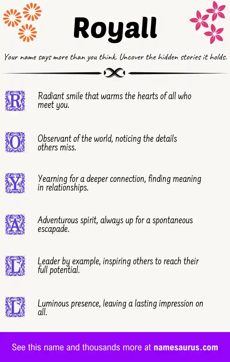 Acrostic poem about Royall.