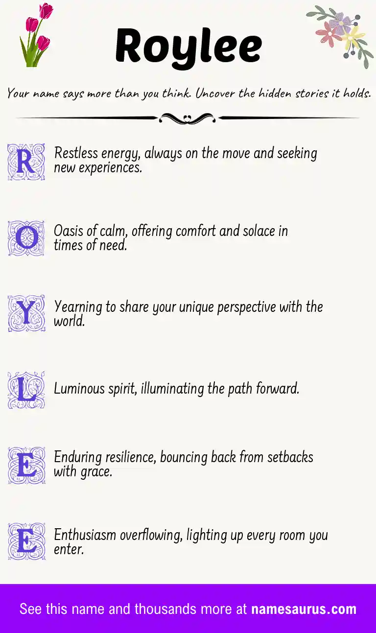 Acrostic poem about Roylee.