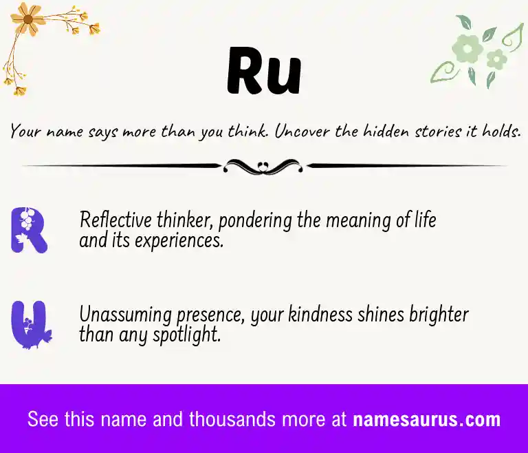 Acrostic poem about Ru.