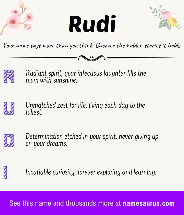Acrostic poem about Rudi.