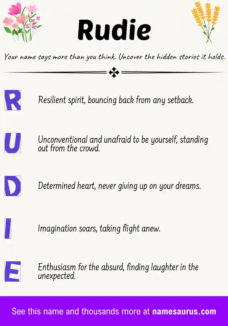 Acrostic poem about Rudie.