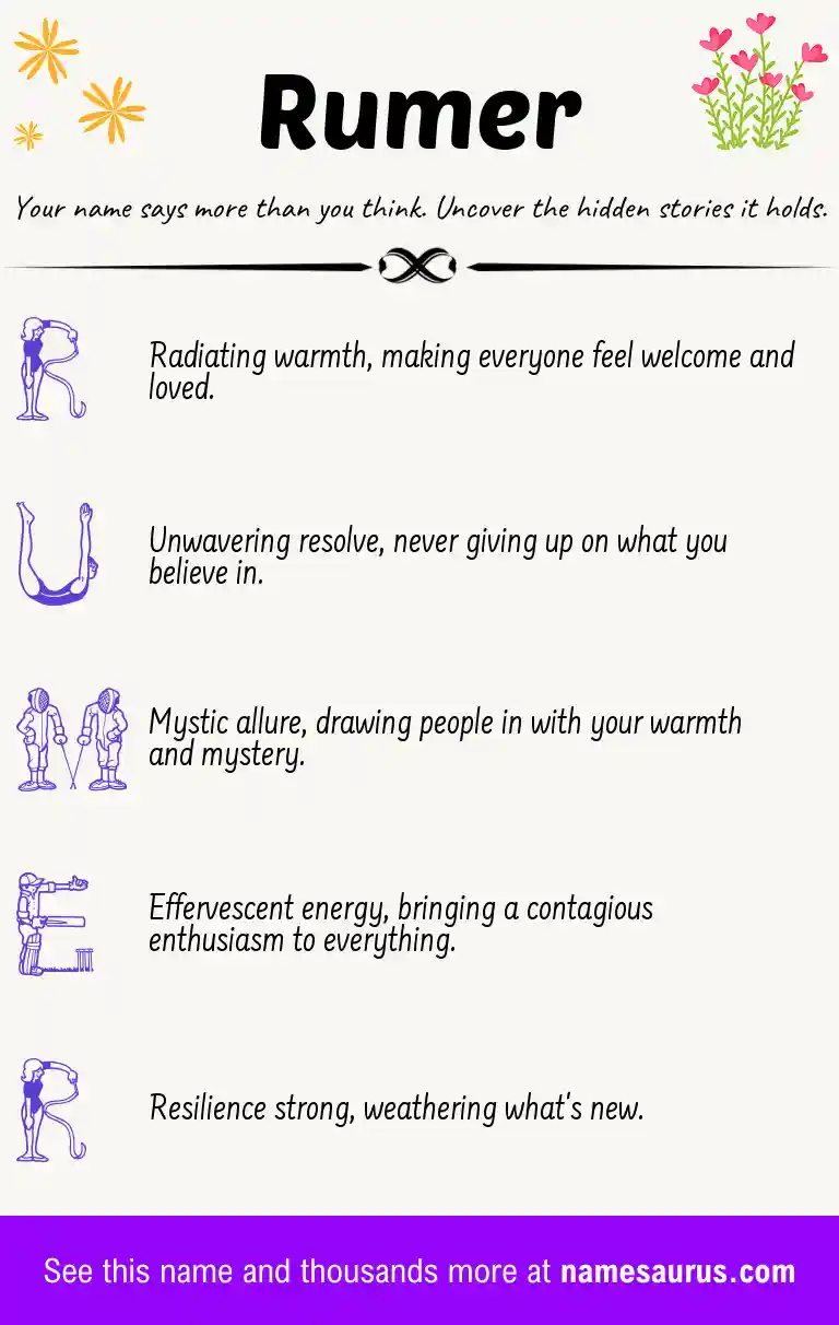 Acrostic poem about Rumer.