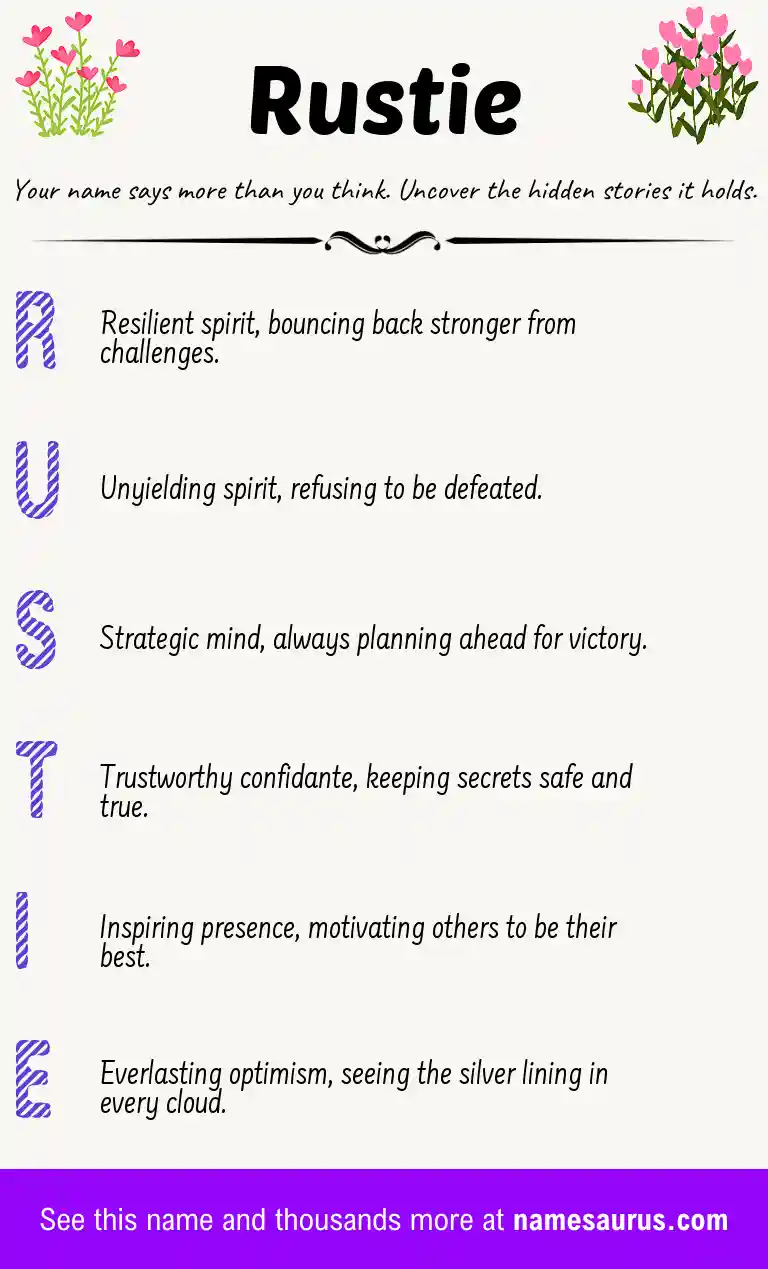 Acrostic poem about Rustie.