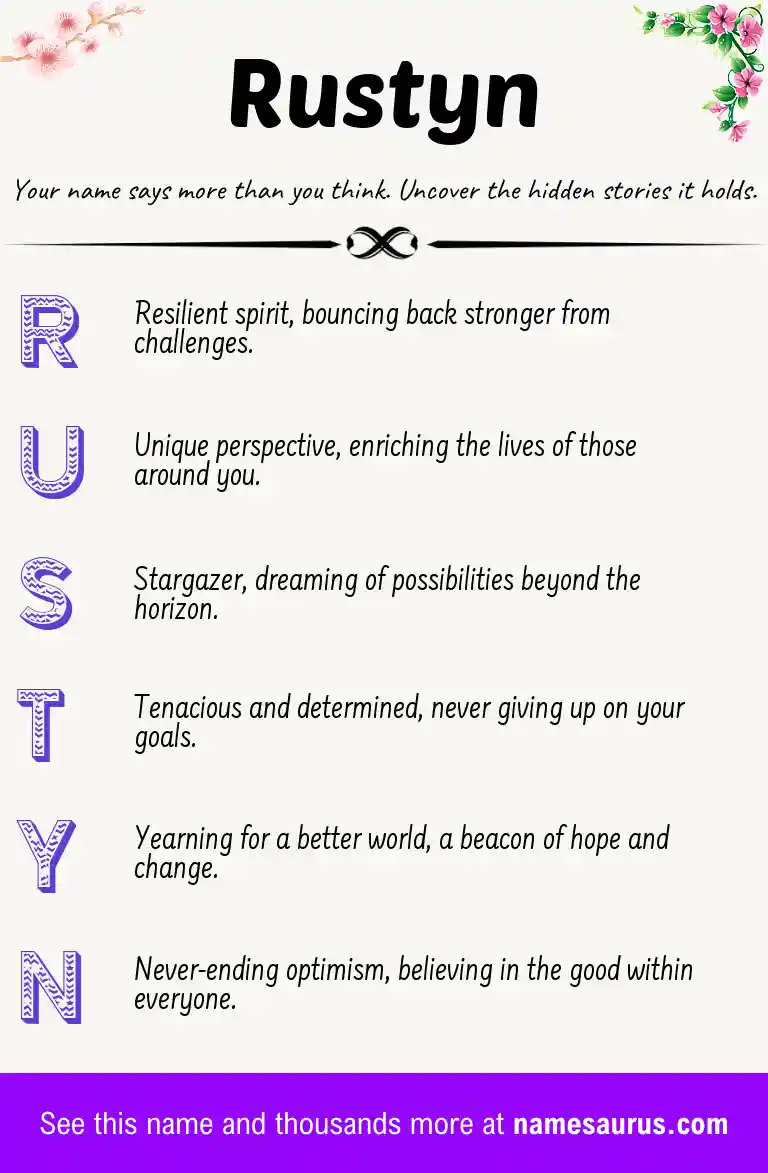 Acrostic poem about Rustyn.