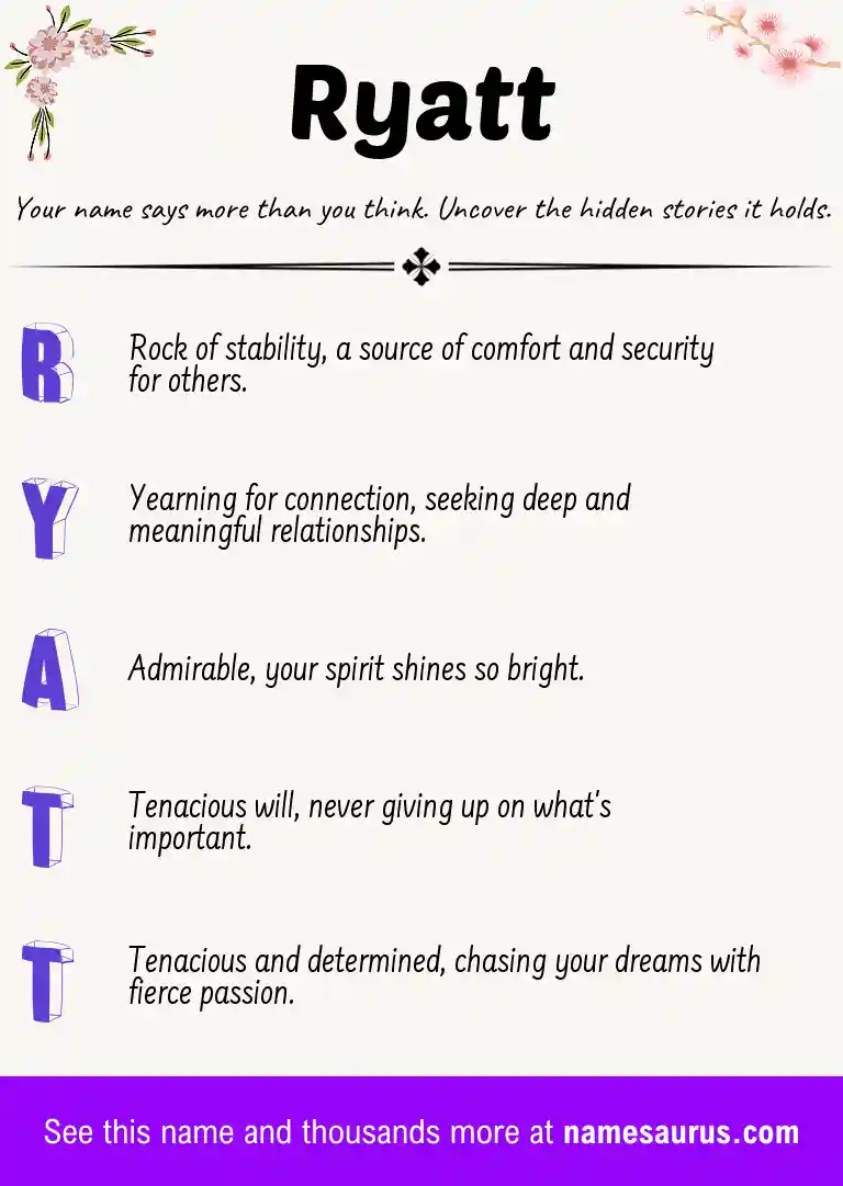 Acrostic poem about Ryatt.