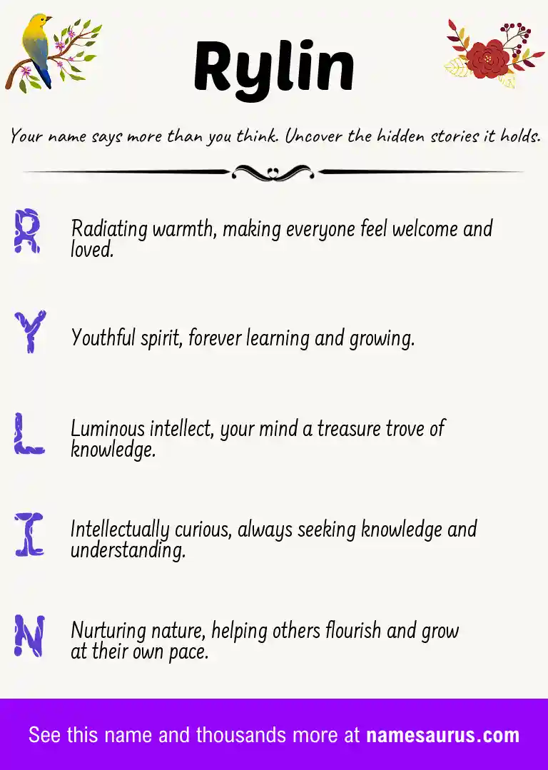 Acrostic poem about Rylin.