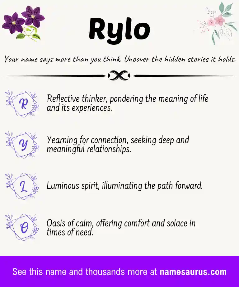 Acrostic poem about Rylo.