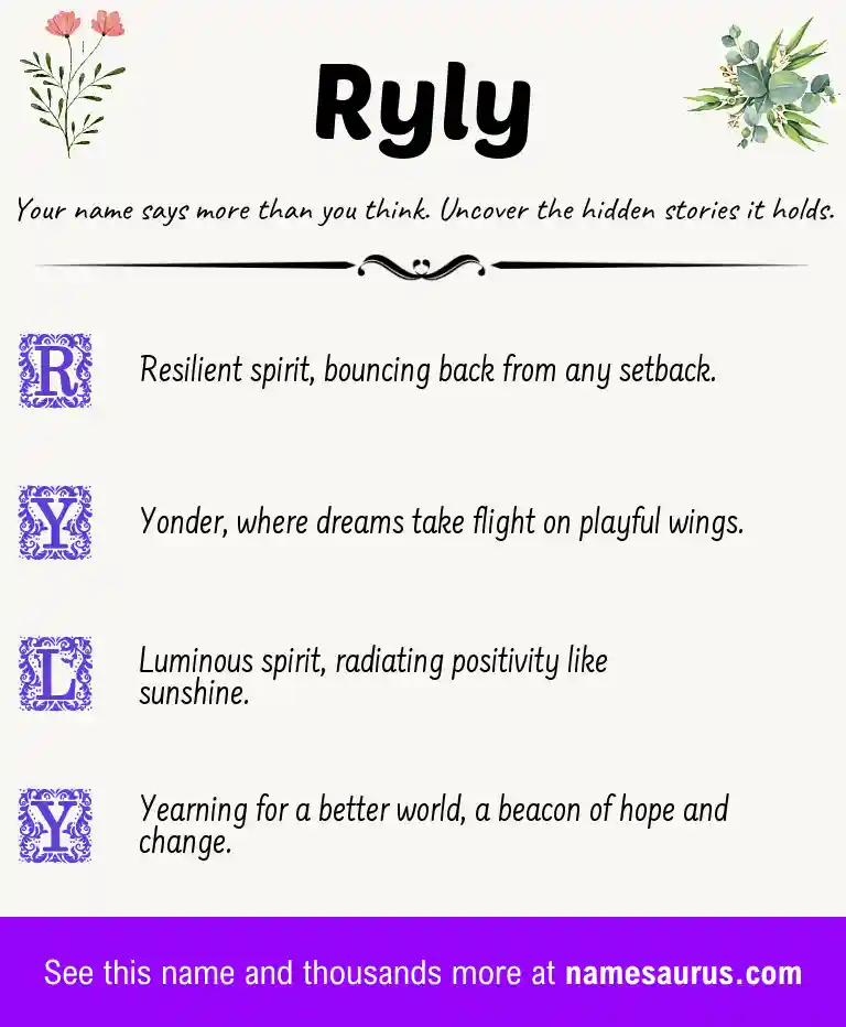 Acrostic poem about Ryly.