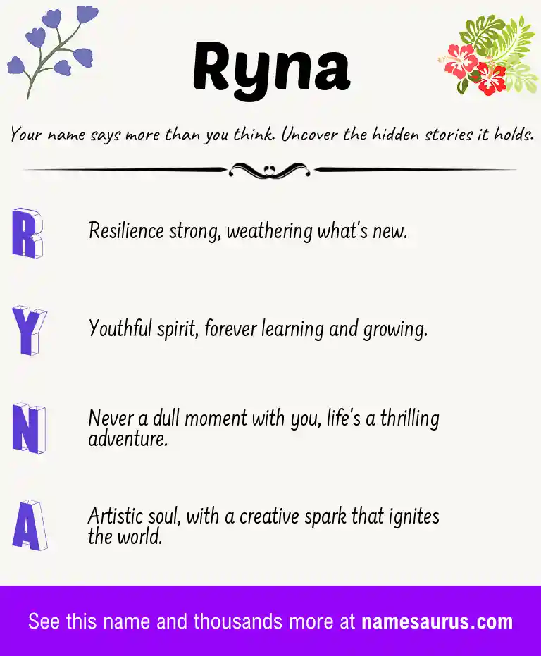 Acrostic poem about Ryna.