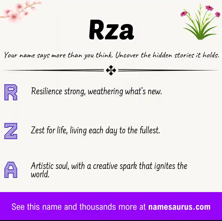 Acrostic poem about Rza.