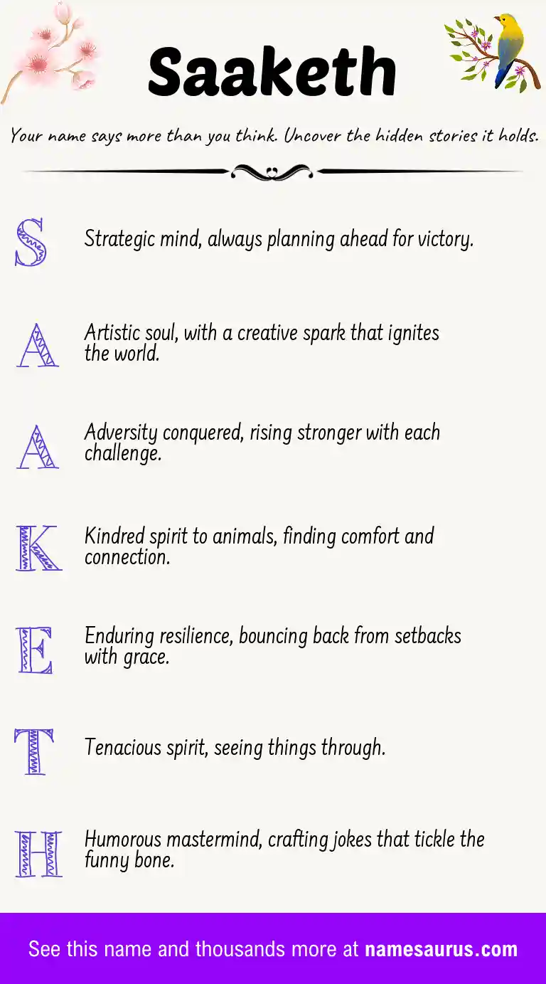 Acrostic poem about Saaketh.