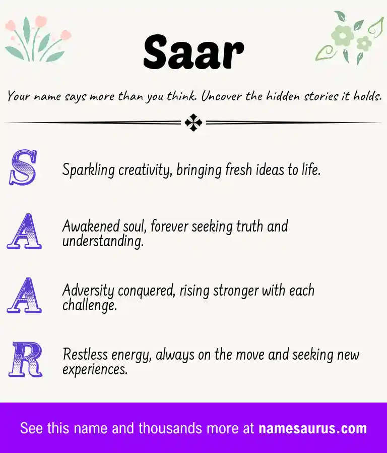 Acrostic poem about Saar.
