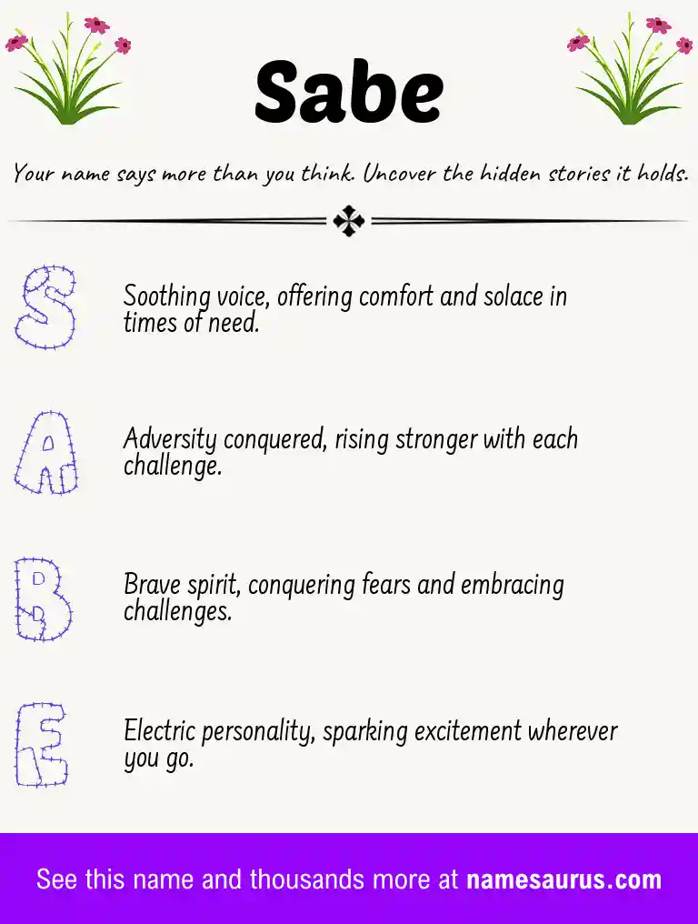 Acrostic poem about Sabe.