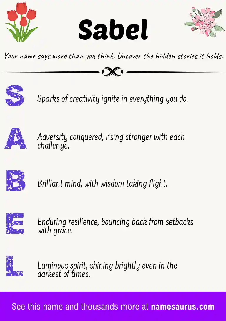 Acrostic poem about Sabel.