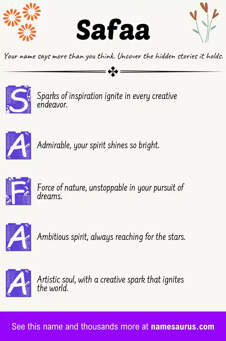 Acrostic poem about Safaa.