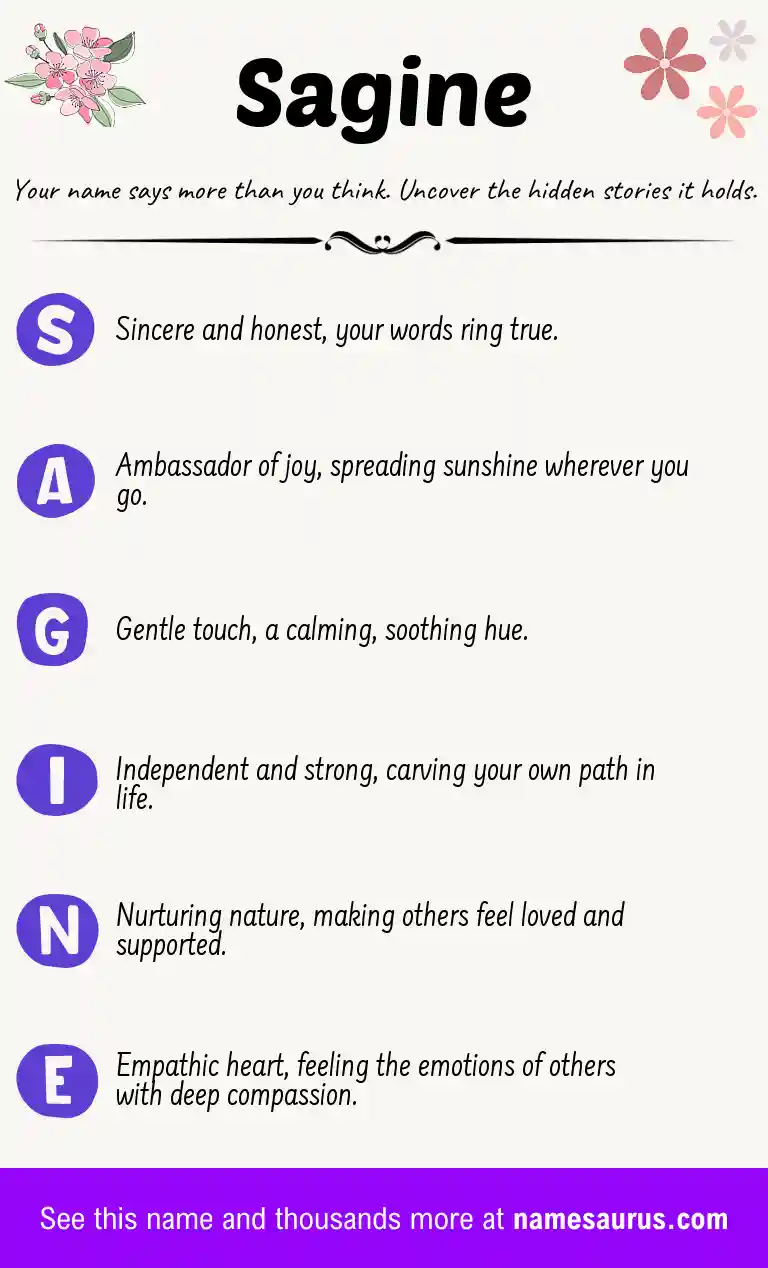 Acrostic poem about Sagine.
