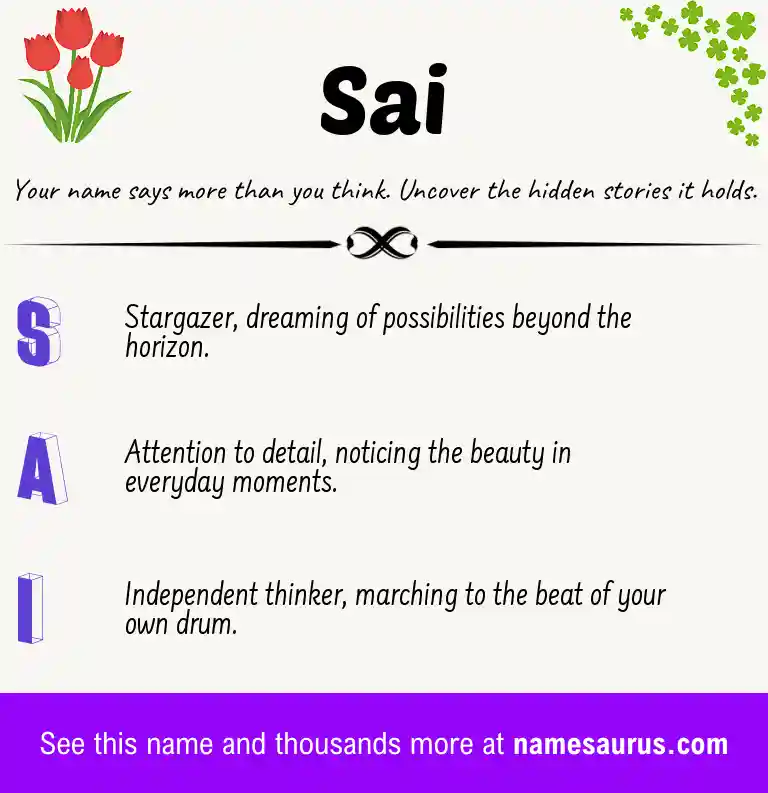 Acrostic poem about Sai.