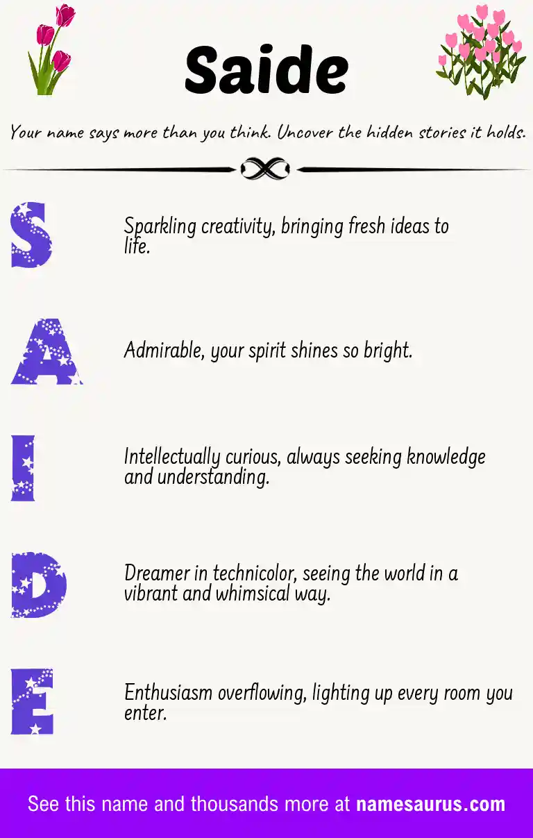 Acrostic poem about Saide.