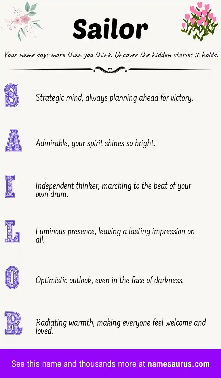 Acrostic poem about Sailor.