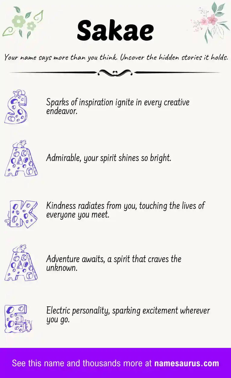 Acrostic poem about Sakae.