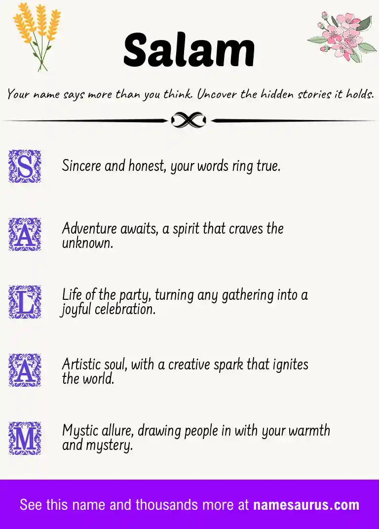 Acrostic poem about Salam.